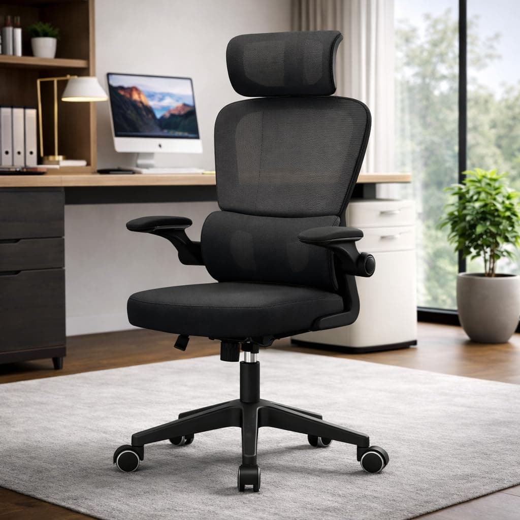 Cadeira de Escritório Ergonômica BlidShop Florença Mesh c/ Apoio Lombar (até 120kg) por R$ 299 no Pix + cupom
