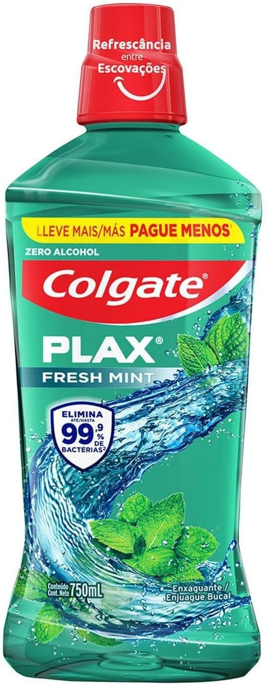 Enxaguante Bucal Colgate Plax Fresh Mint 750ml por R$ 13,10 (frete grátis Prime)