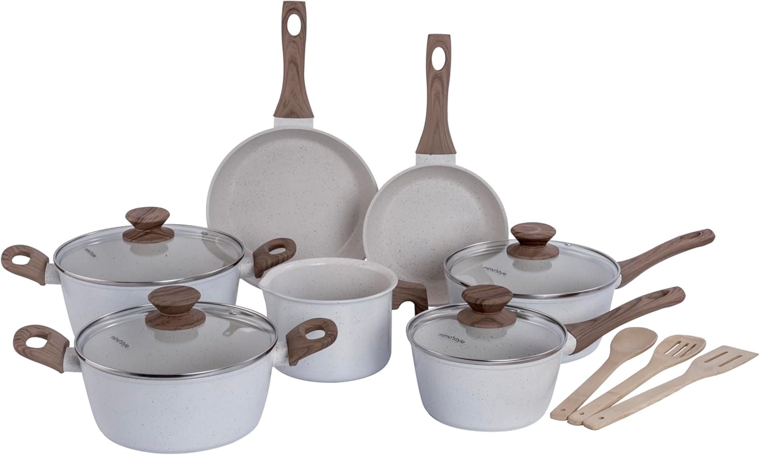 Jogo de Panelas Mimo Style 10 Peças Indução Style Cook Mármol Bambu com Cupom