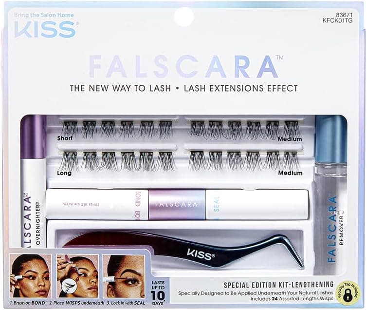 KISS FALSCARA Starter Kit (Extensao de Cilios DIY) por R$ 69 com Frete Gratis
