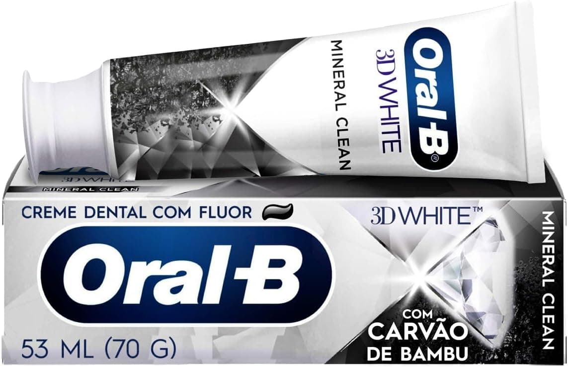 Oral-B 3D White Mineral Clean Carvão de Bambu 70g por R$ 7,59 (Assinatura)