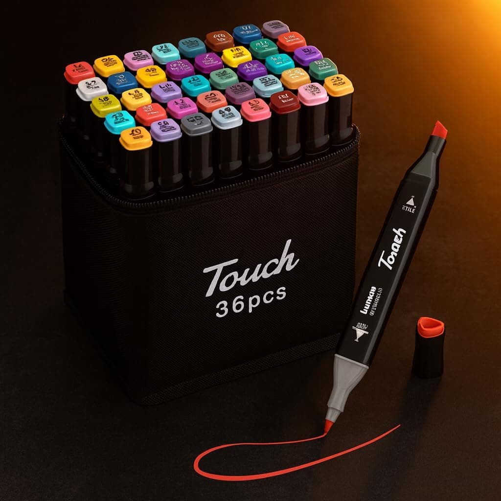 Kit 48 Canetas Marcador Ponta Dupla Touch com Estojo (48 cores) por R$ 15,10
