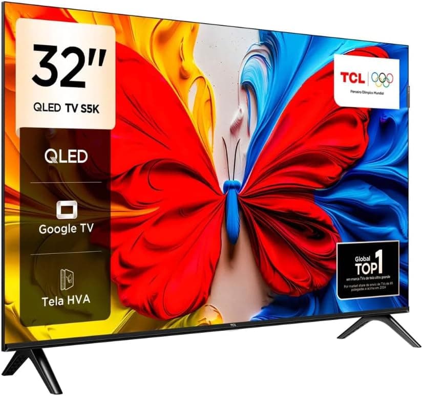 Smart TV TCL 32" QLED Full HD Google TV 32S5K c/ HDR10 e Dolby Audio por R$ 759 (cupom HOJETEM)