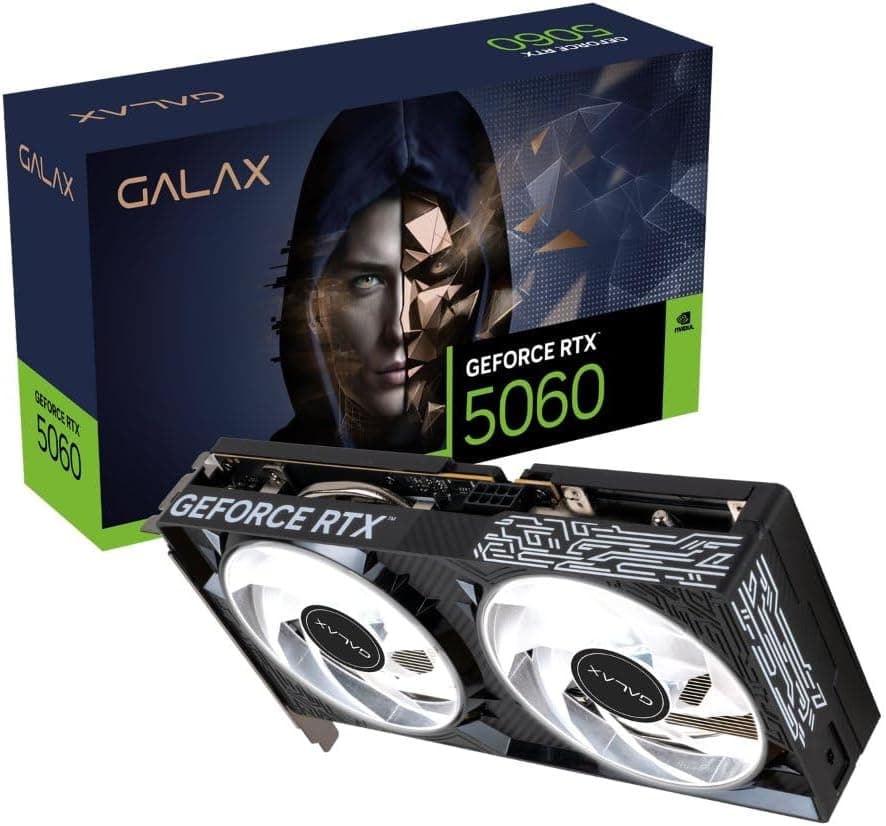 Placa de Video GALAX GeForce RTX 5060 1-Click OC V2 8GB GDDR7 por R$ 2.125 (frete gratis + cupom)