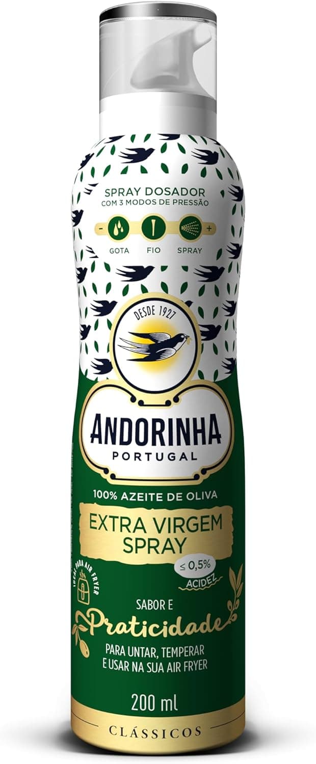 Azeite Andorinha Spray Extra Virgem 200ml por R$ 28,90 com frete gratis Prime