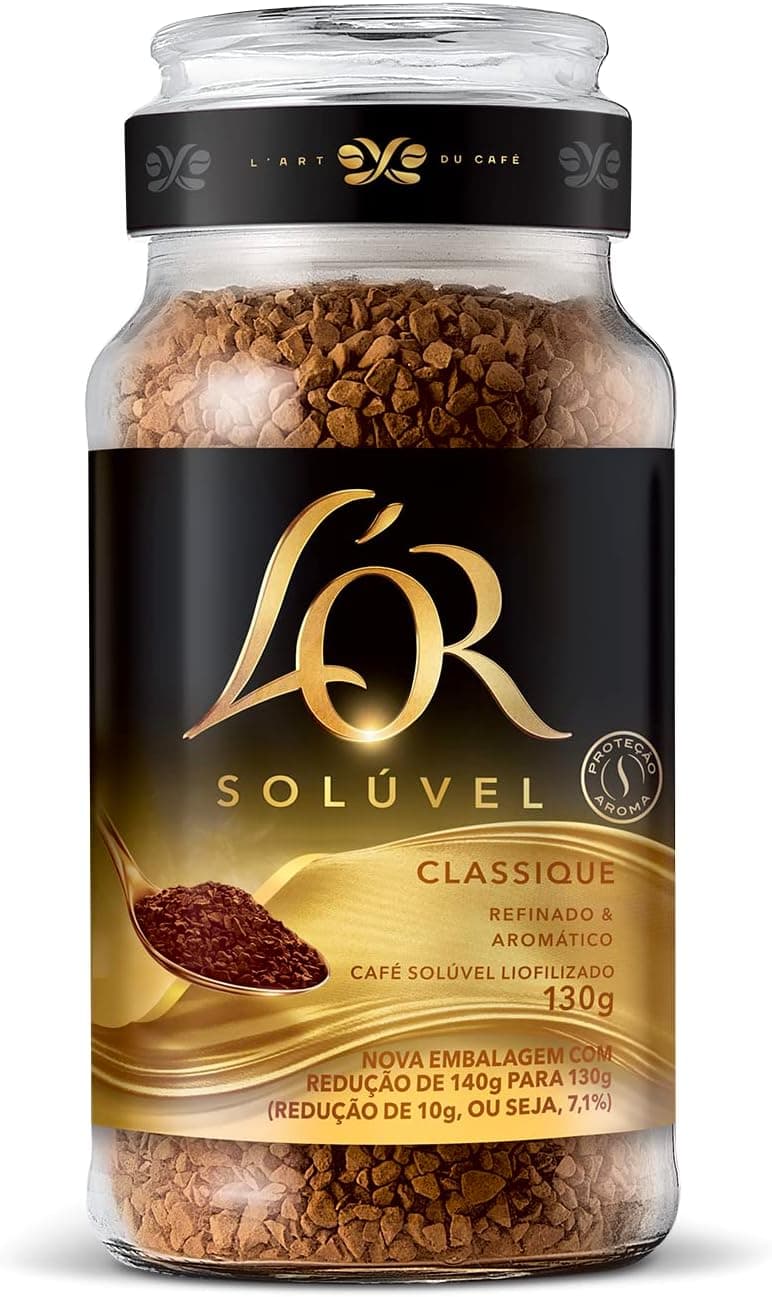 Café Solúvel L'OR Classique 130g (Pote de Vidro) por R$ 22,84 com frete grátis