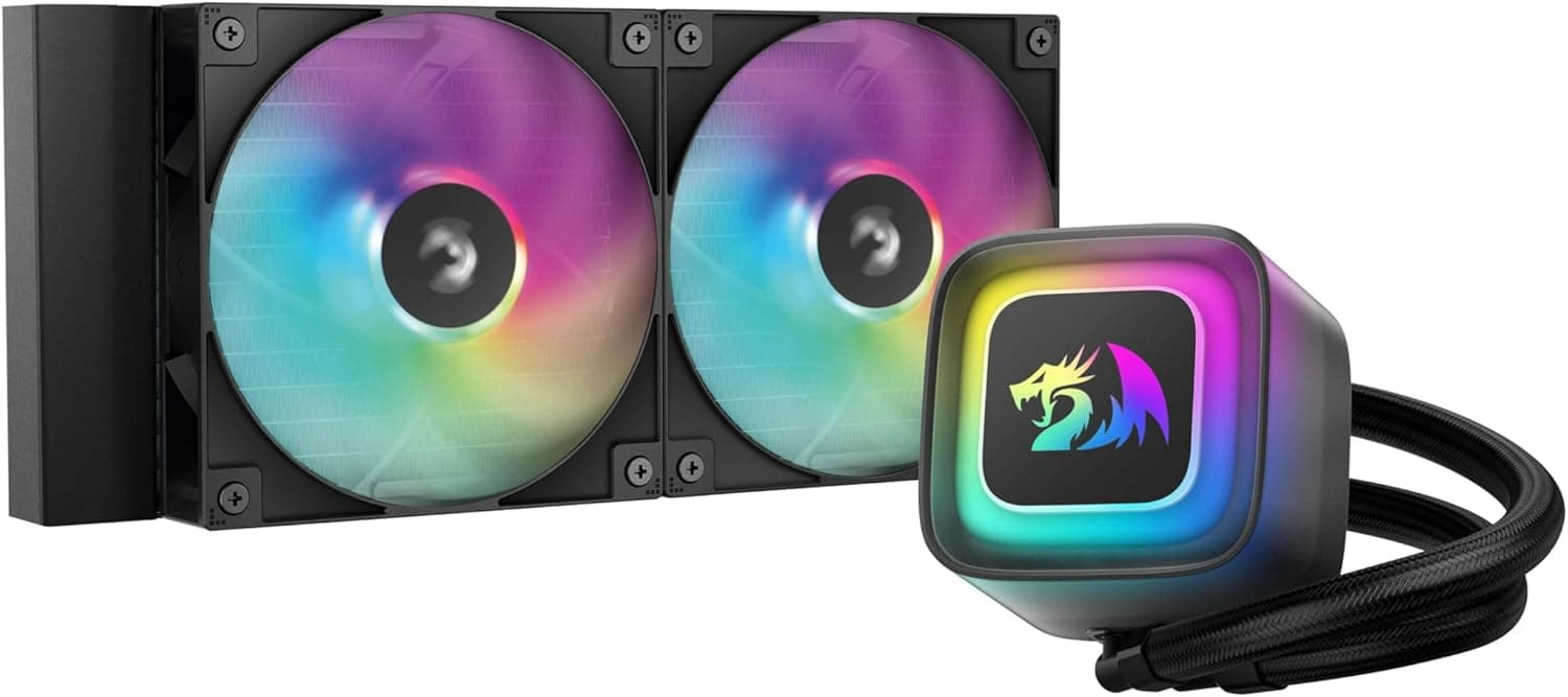 Water Cooler GamerStorm x Redragon LE240 RD 240mm RGB Preto (R-LE240RD-BKAMMN-A-1) por R$ 278 com cupom