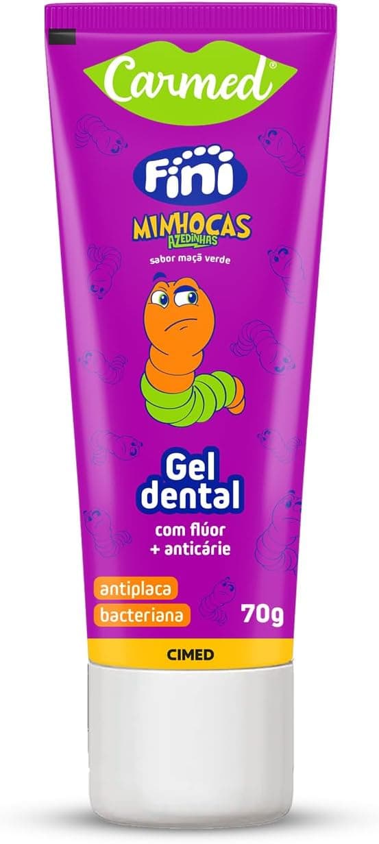 Carmed Fini Minhocas Gel Dental com Flúor Maçã Verde 70g por R$ 8 (Frete Grátis)