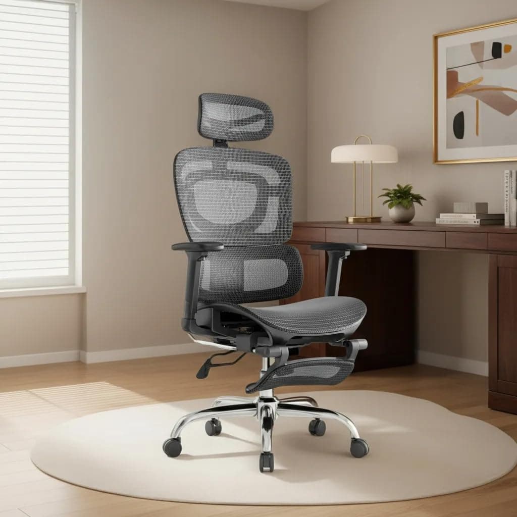 Cadeira Ergonômica Luvinco Mônaco BT07 com Apoio para Pés (até 200kg) por R$ 1.039 no Pix