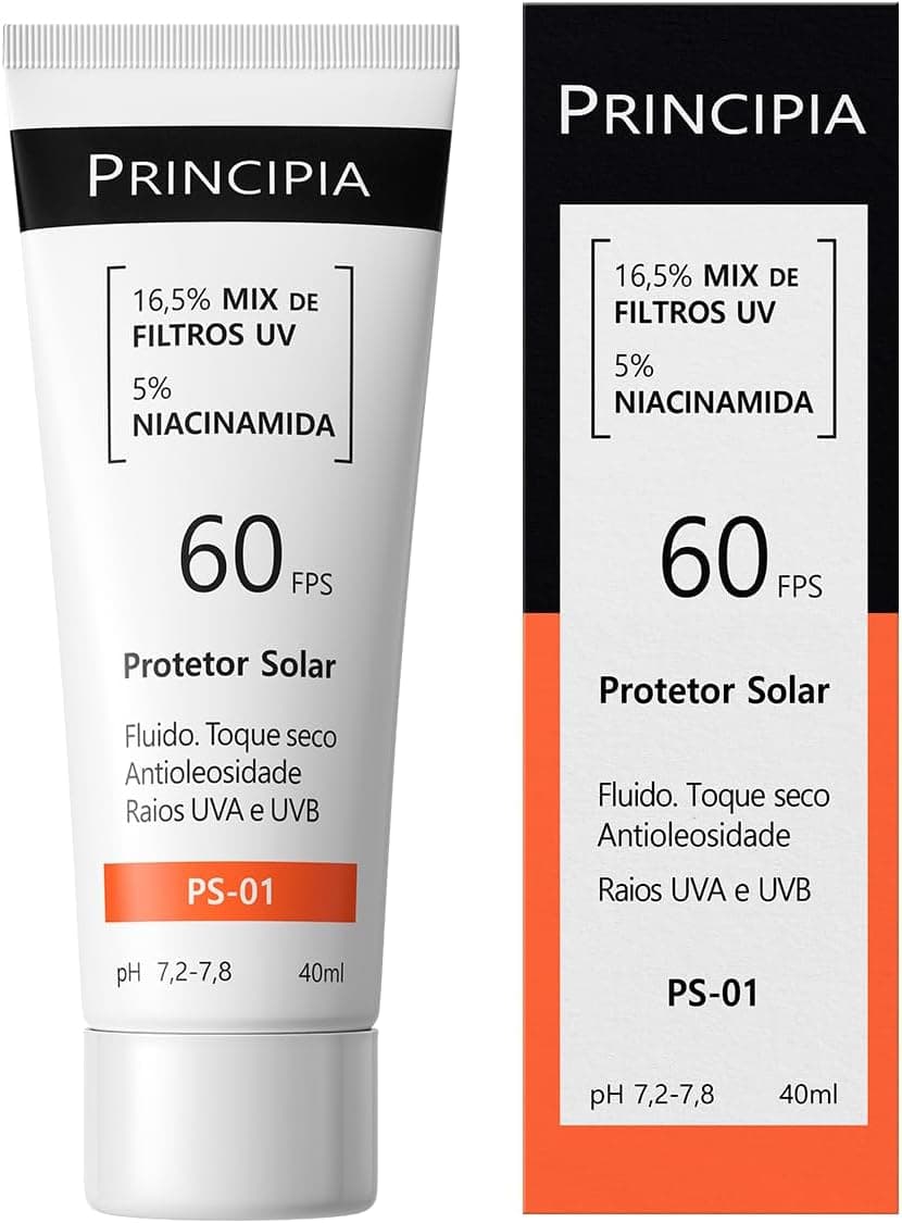 Protetor Solar Facial Principia PS-01 FPS 60 40ml (5% Niacinamida) por R$ 37,90 com frete gratis