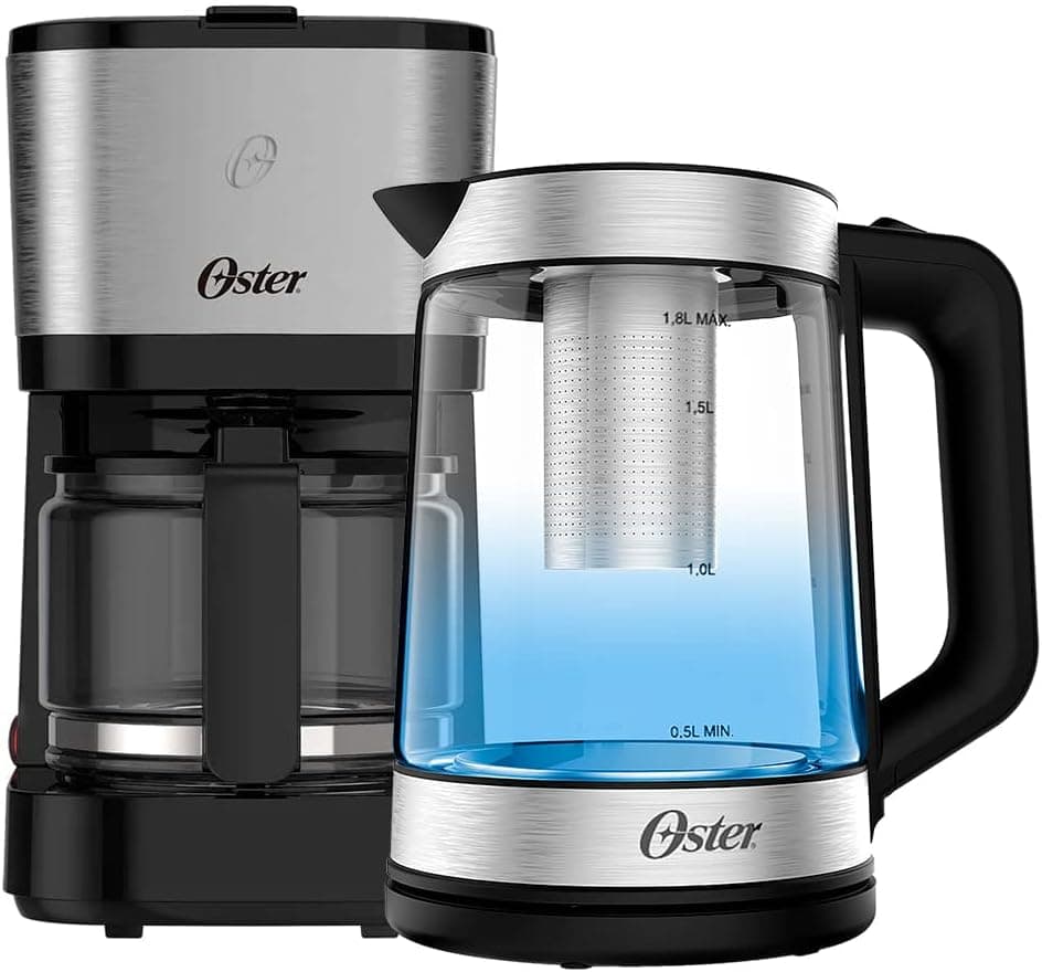 Kit Oster 220V: Chaleira Eletrica Tea 1,8L + Cafeteira Inox Compacta 0,75L por R$ 197