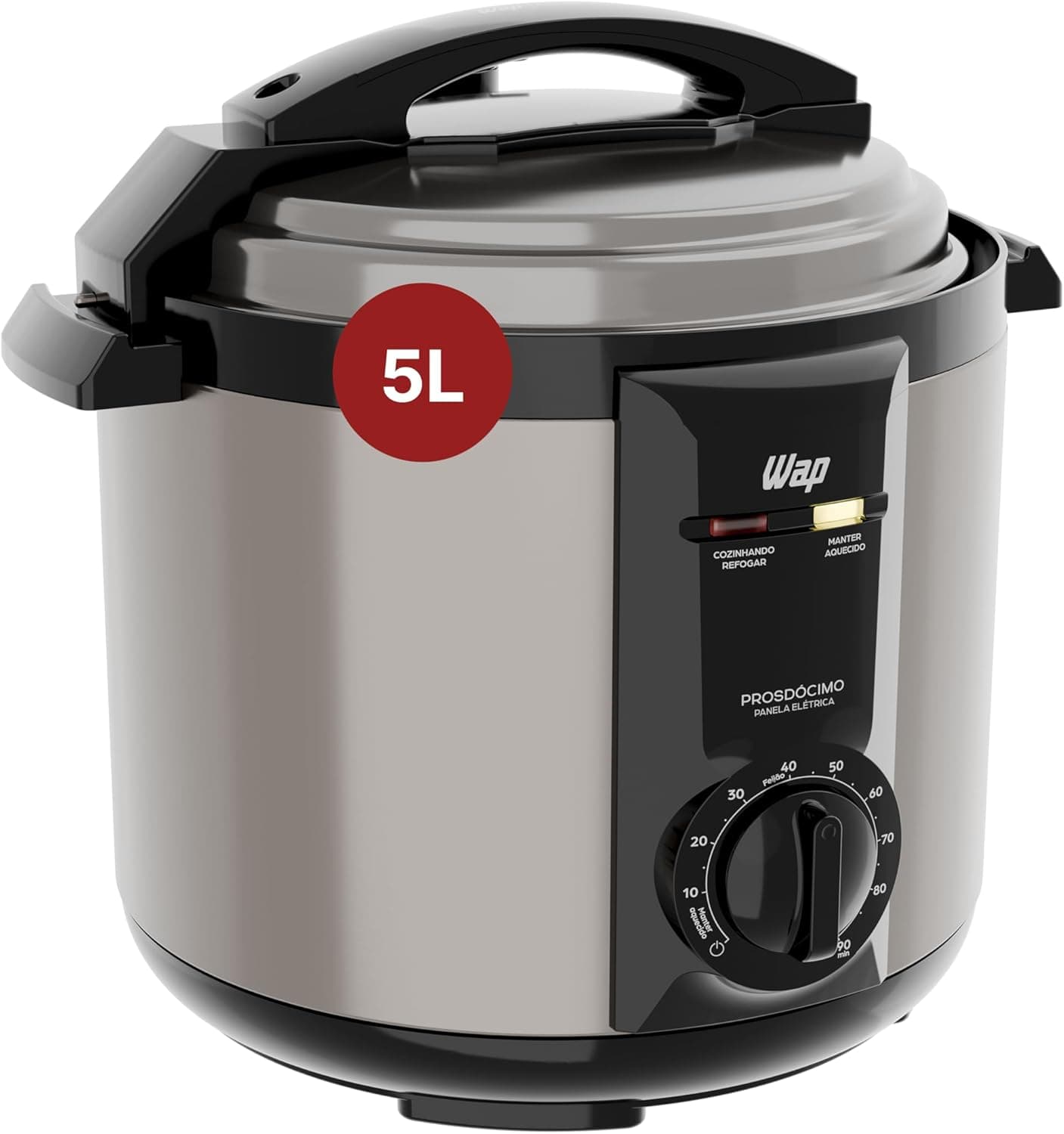 Panela de Pressão Elétrica WAP WPPE2 5L Inox 127V (900W) por R$ 314 com cupom