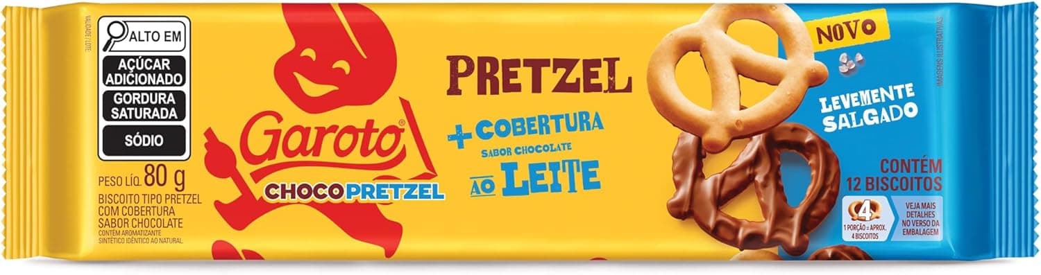 Biscoito Garoto Choco Pretzel 80g por R$ 5,00 (frete gratis)