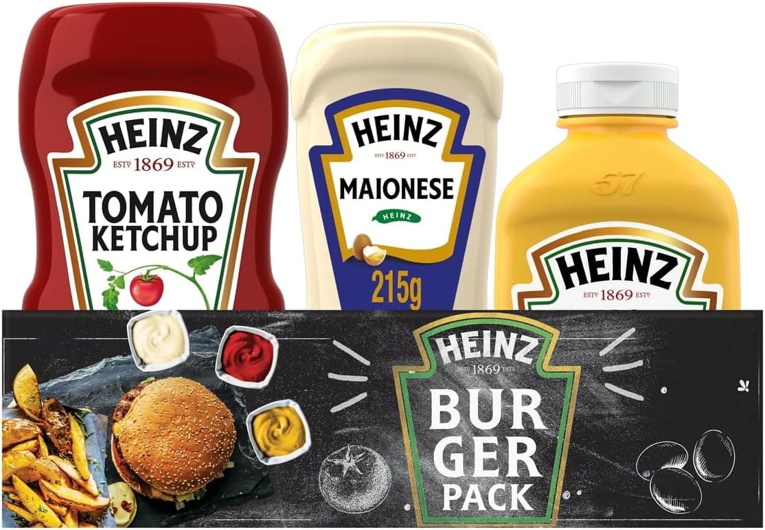 Kit Heinz Burger: Ketchup 397g + Maionese 215g + Mostarda 255g por R$ 25 com frete grátis