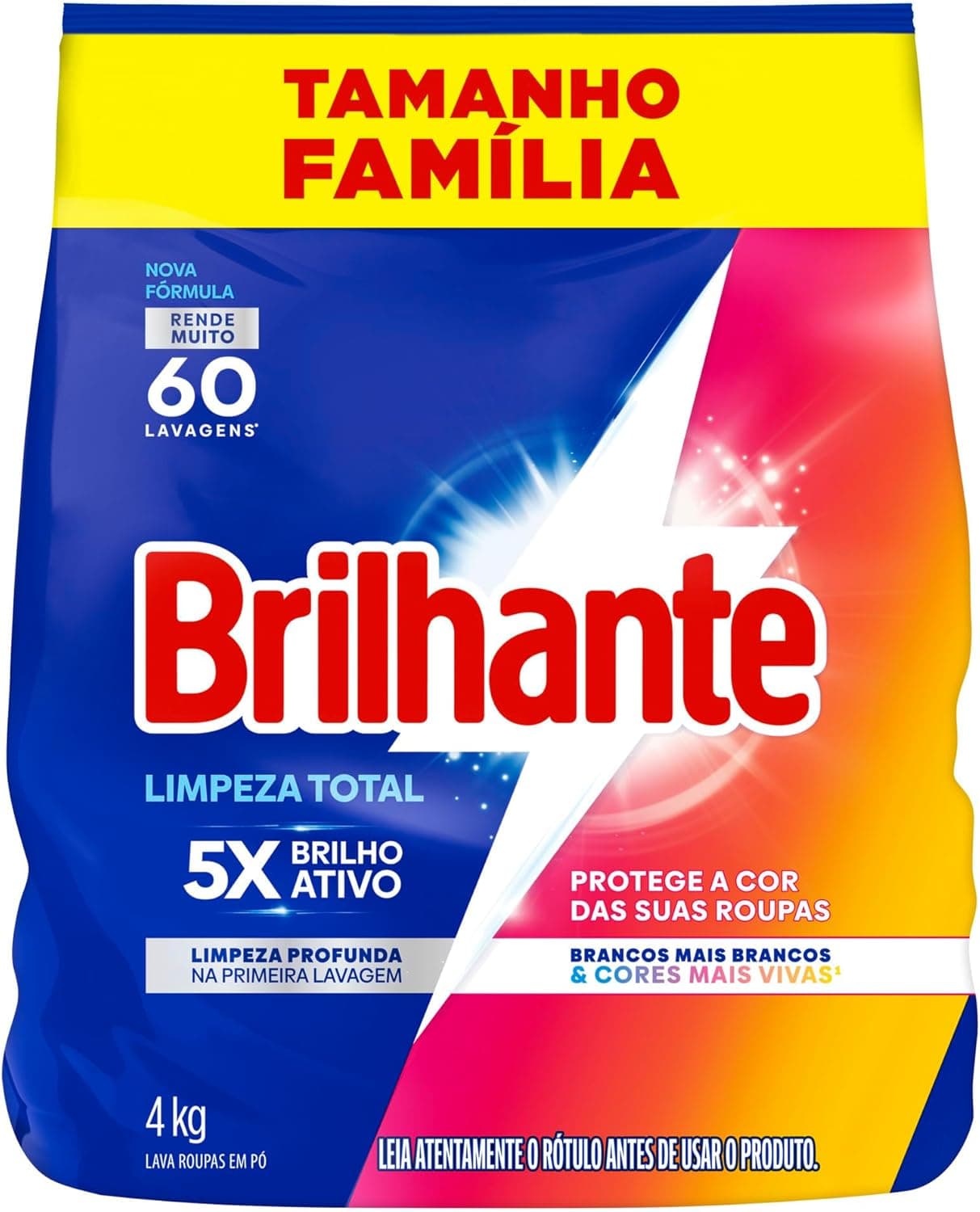 Brilhante Lava-Roupas em Po Limpeza Total 4kg (Roupas Brancas e Coloridas) a partir de R$ 35,14