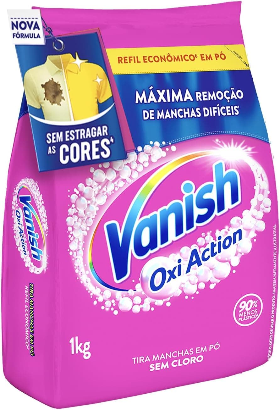 Vanish Tira Manchas em Pó Oxi Action Roupas Coloridas 1kg por R$ 37