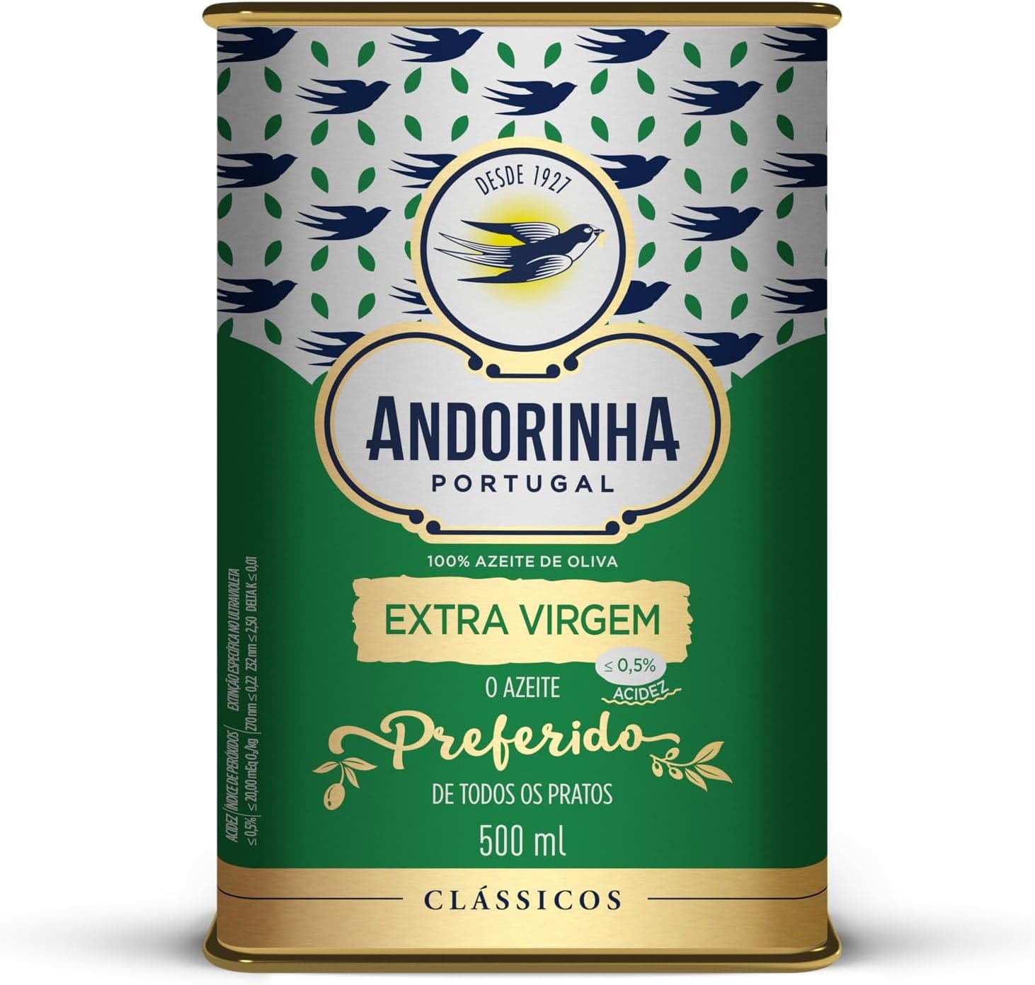 Azeite Andorinha Extra Virgem 500ml por R$ 31,12 com frete grátis