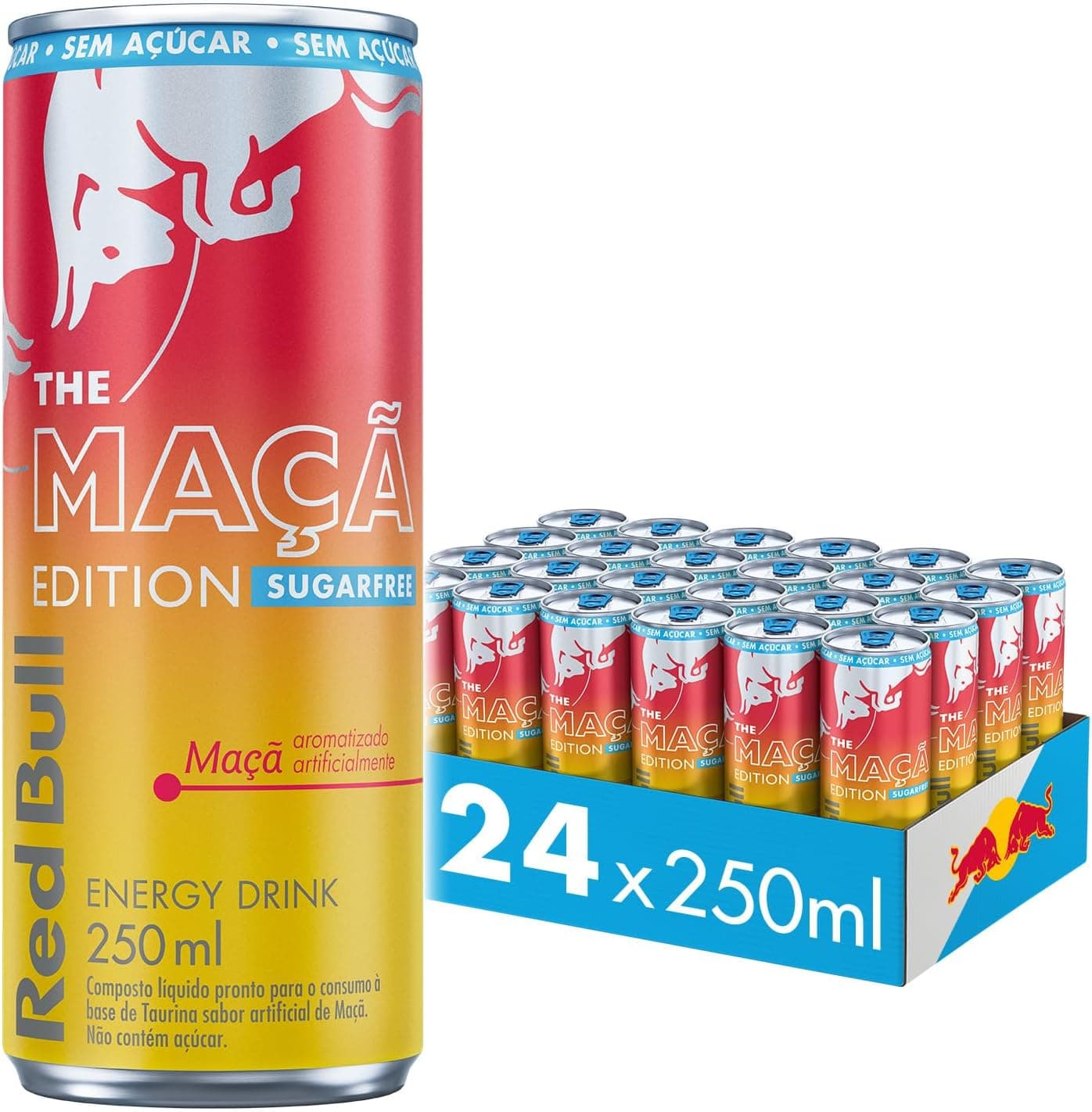 Pack com 24 Red Bull Maçã Edition Sem Açúcar 250ml (Sugarfree) por R$ 135 (frete grátis)
