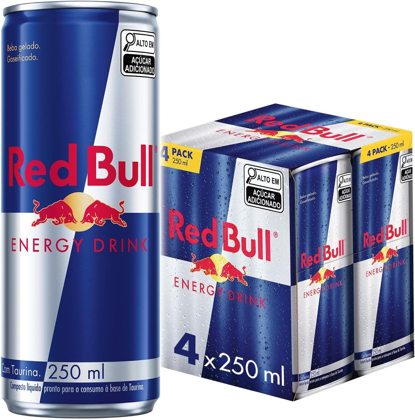 Pack 4x Red Bull Energy Drink 250ml por R$ 28,70 (R$ 7,18/lata) + frete grátis