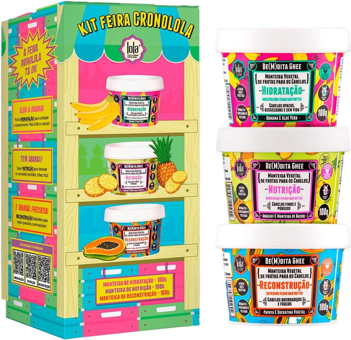 Kit Cronograma Capilar Lola Be(m) dita Ghee 3 Produtos por R$ 34,99 (Prime + Cupom)