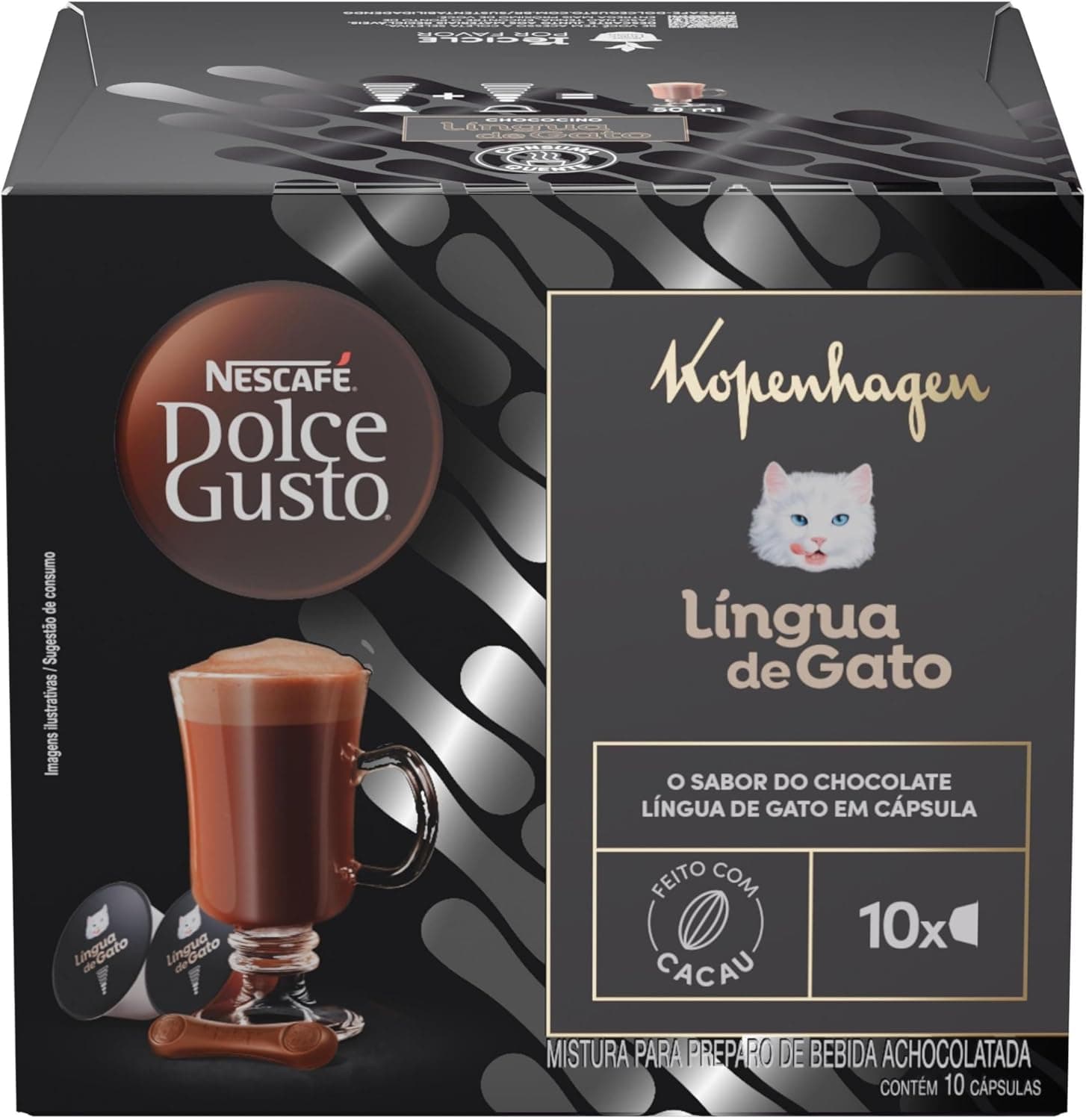 Cápsulas Dolce Gusto Kopenhagen Língua de Gato (10 cápsulas) por R$ 16 com frete grátis