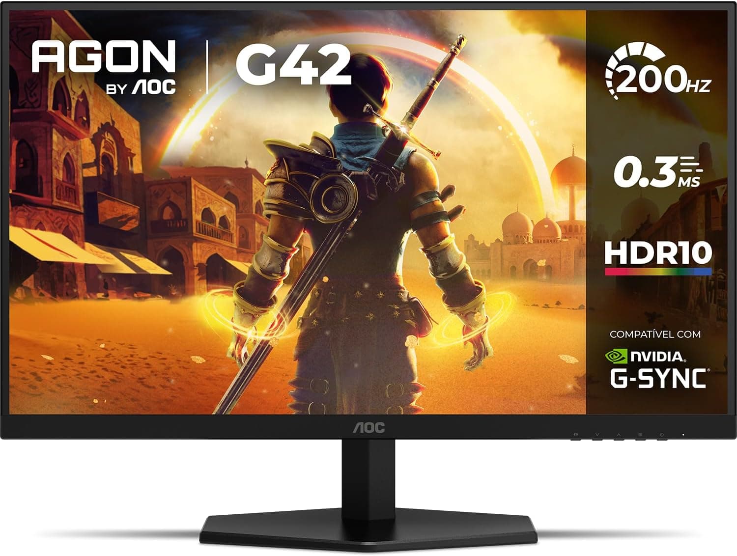 Monitor Gamer AOC AGON G42 27G42HE 27" IPS FHD 200Hz 0,3ms HDR10 G-Sync por R$ 880