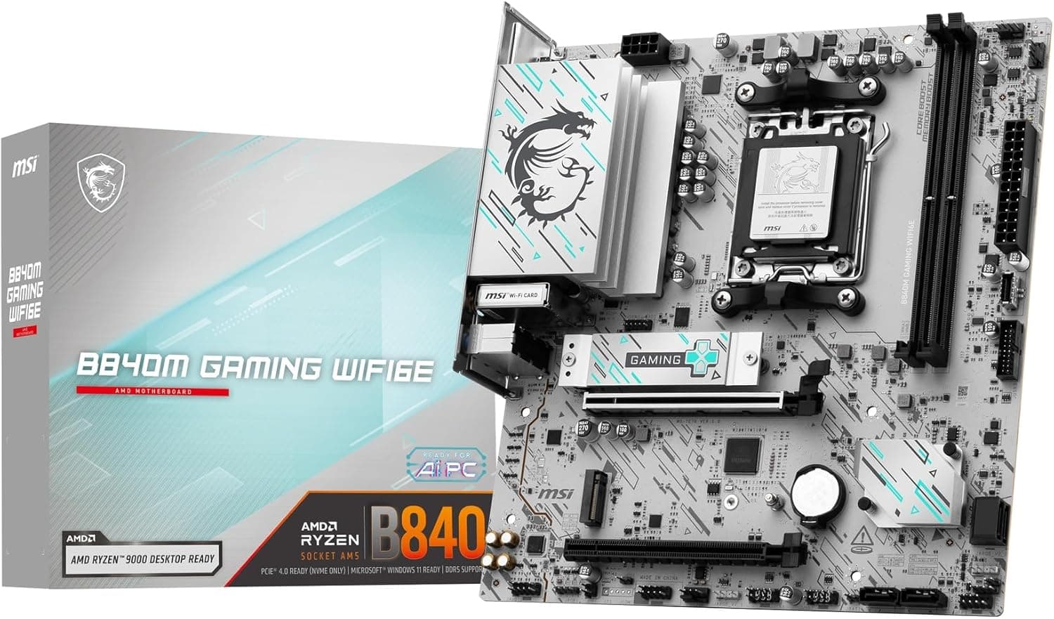 Placa Mãe MSI B840M GAMING WIFI6E AM5 DDR5 (mATX) por R$ 747 com cupom + frete grátis