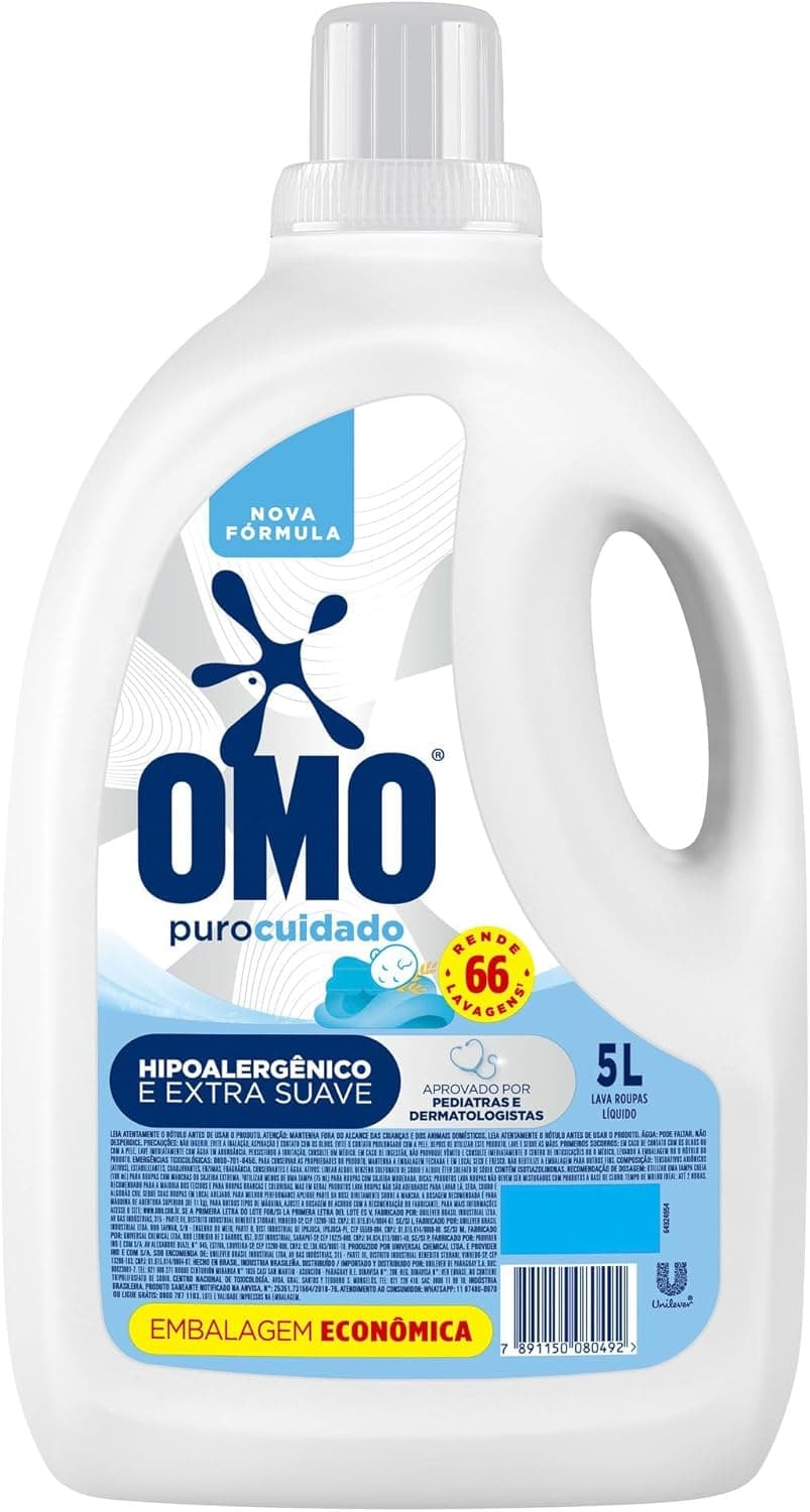 OMO Sabão Líquido Puro Cuidado 5L com cupom e frete grátis