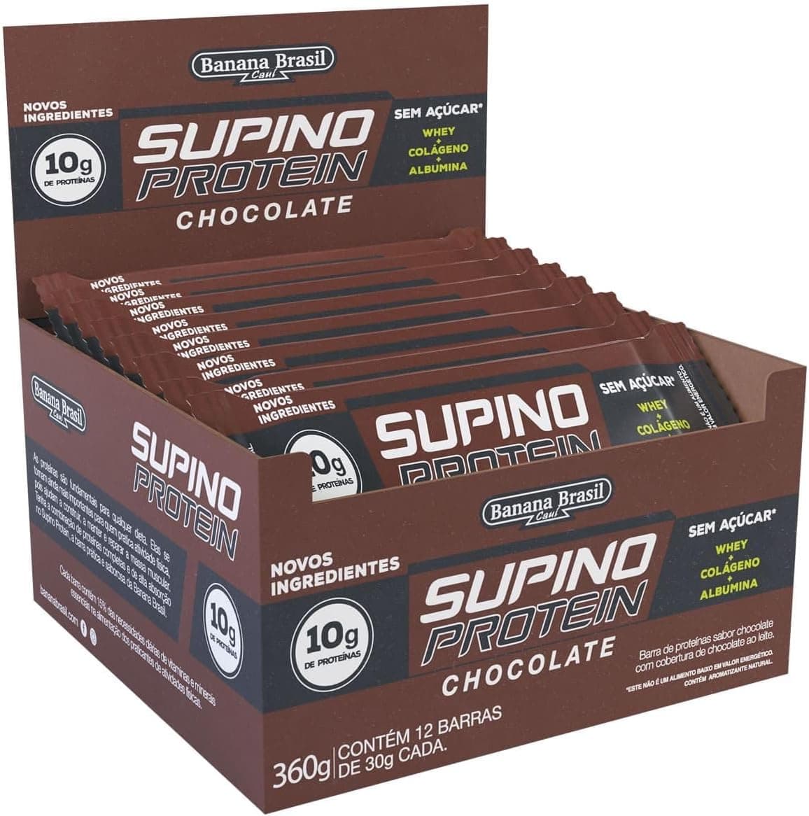 Display Banana Brasil Supino Protein Chocolate 12x30g por R$ 32 (frete grátis)