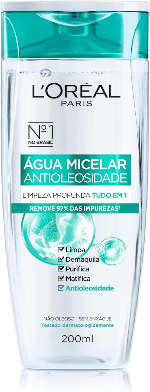Agua Micelar L'Oréal Paris Efeito Matte 5 em 1 200ml por R$ 20,79 (Frete Gratis)