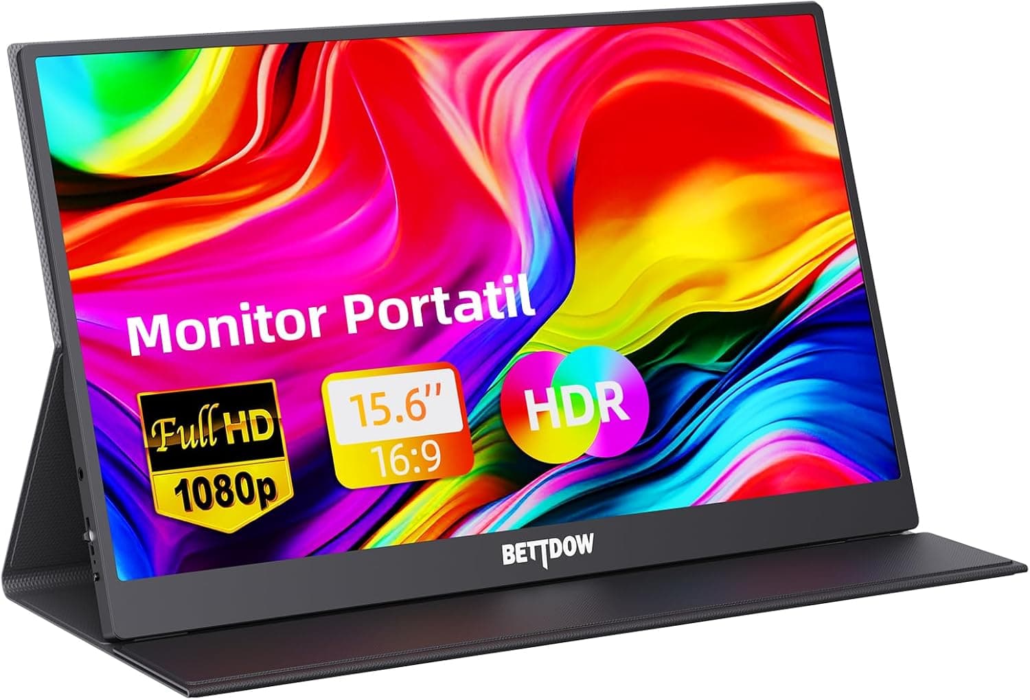 Monitor Portátil Bettdow 15,6" IPS Full HD (1080p) USB-C/HDMI com VESA e Capa Magnética