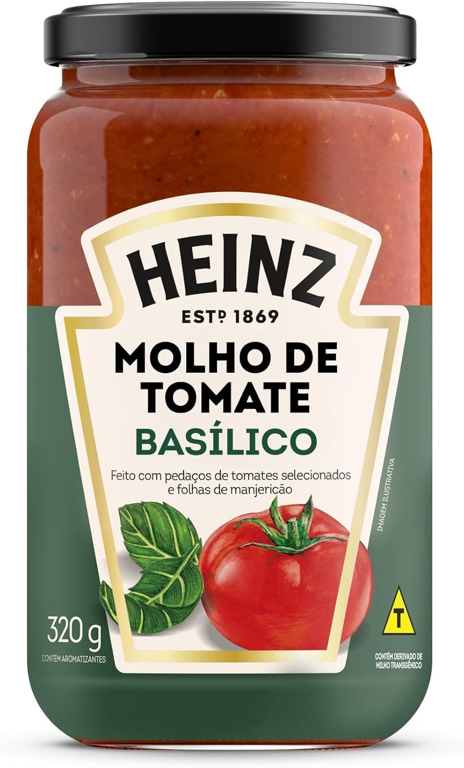 Molho de Tomate Heinz Rústico Basílico 320g (vidro) por R$ 8,15 com cupom + recorrência