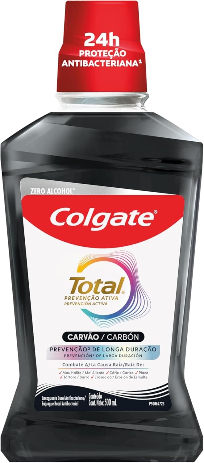Enxaguante Bucal Colgate Total 12 Carvão Ativado 500ml
