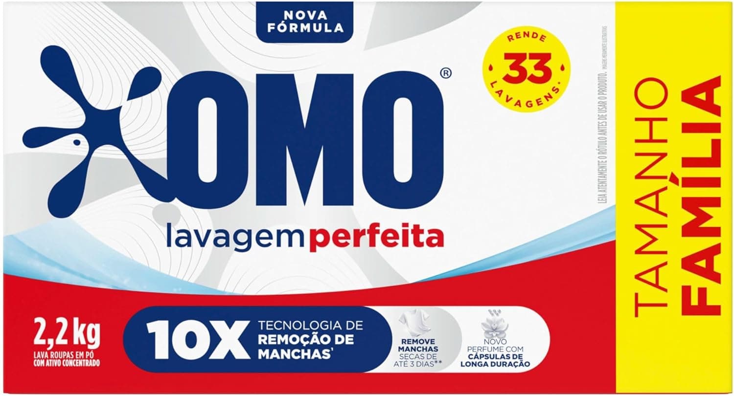OMO Sabão em Pó Lavagem Perfeita 2,2kg por R$ 26,86 (Prime Frete Grátis)