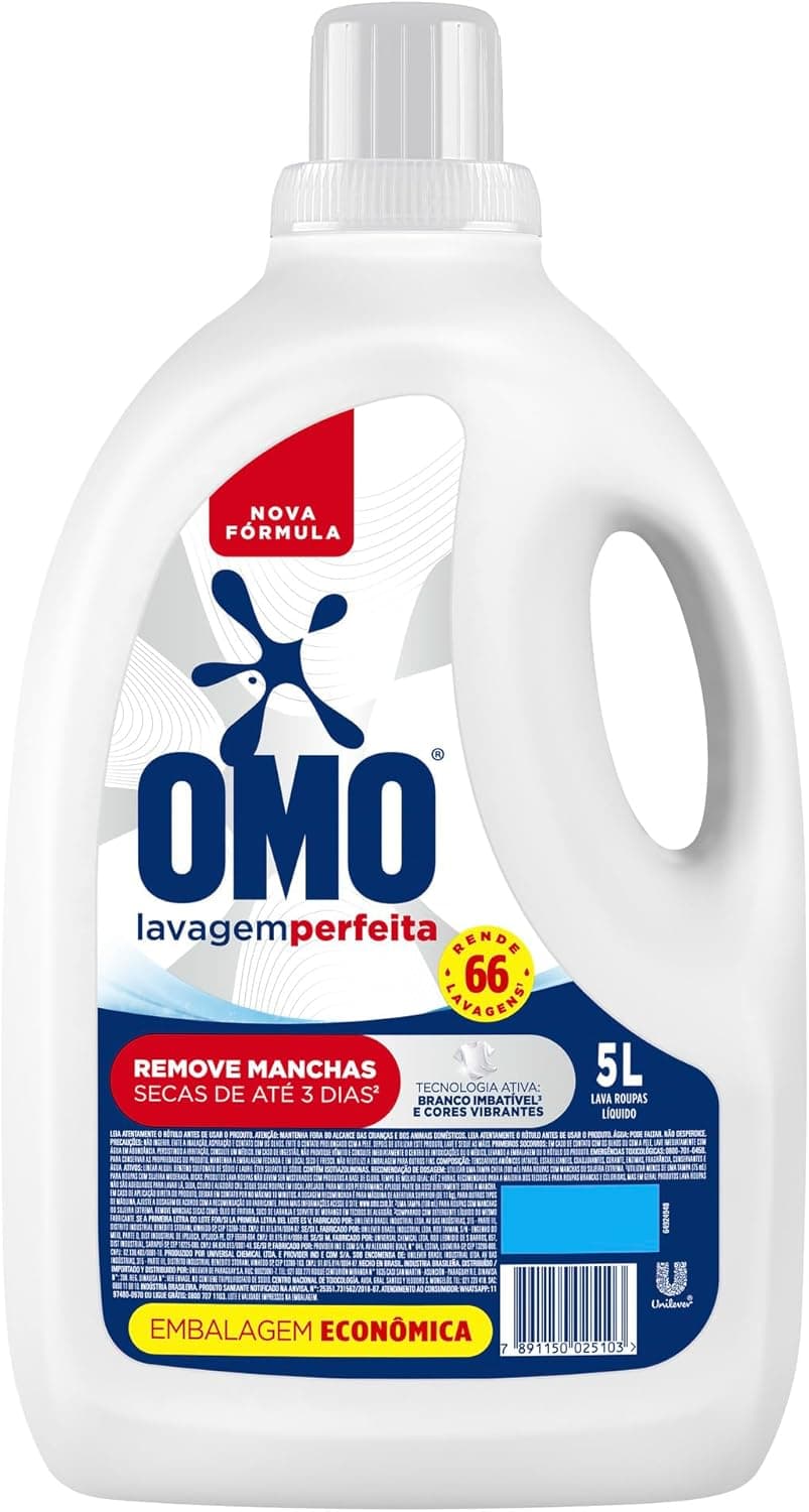 Sabão Líquido OMO Lavagem Perfeita 5L com Frete Grátis e Cupom