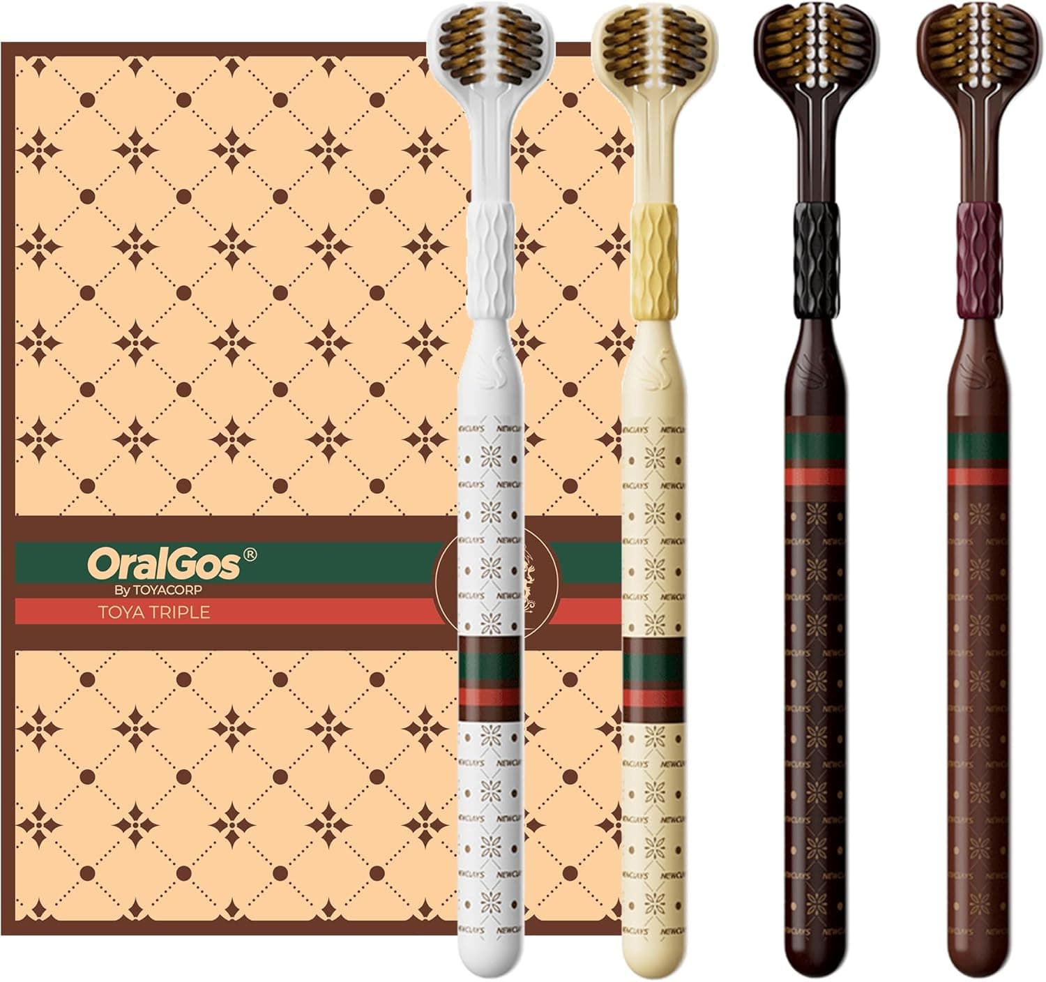 Kit OralGos Escova de Dente 3 Lados com 4 Unidades, Cerdas Super Macias