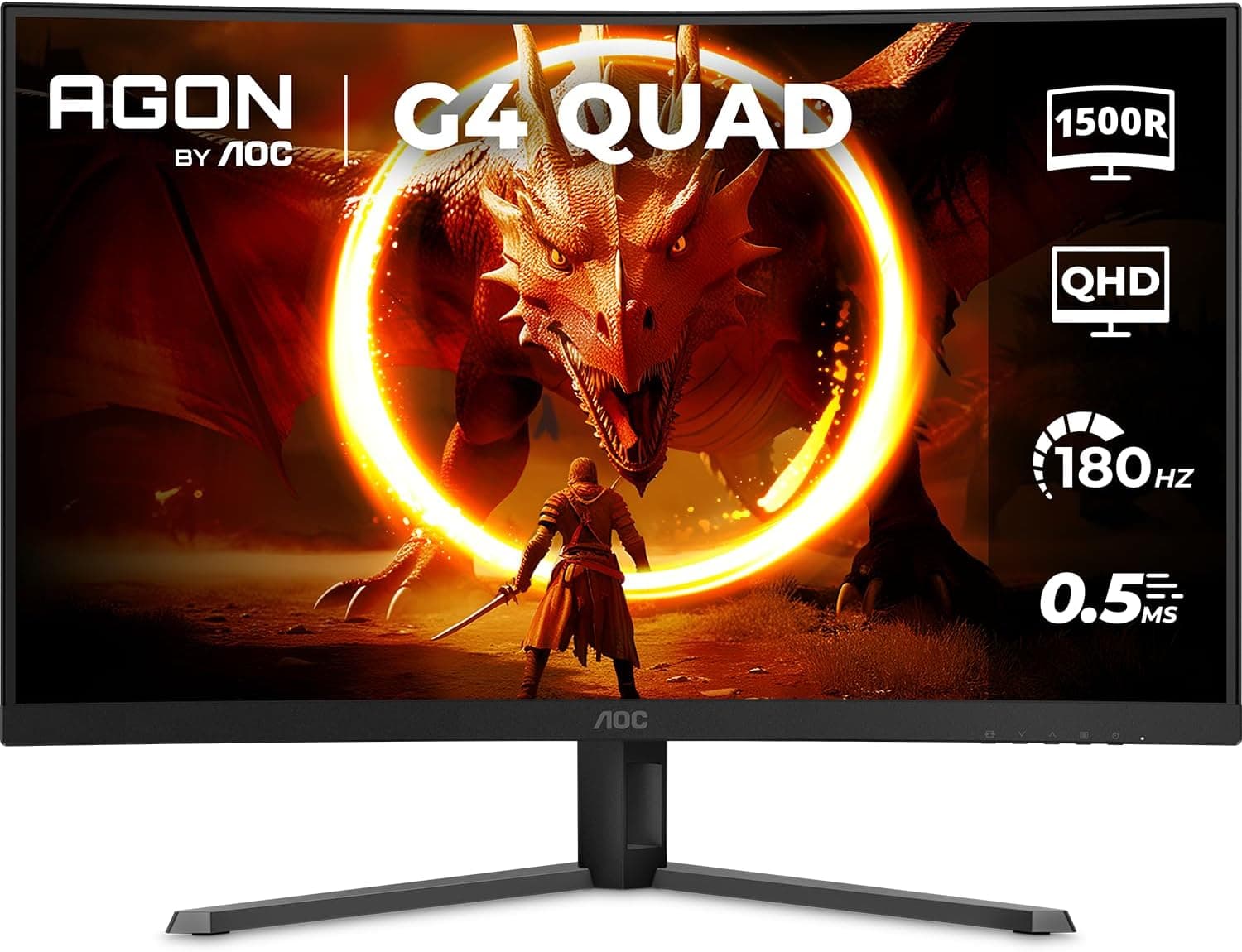 Monitor Gamer Curvo AOC AGON QUAD 32" QHD 180Hz 0,5ms (CQ32G4E) por R$ 1.145
