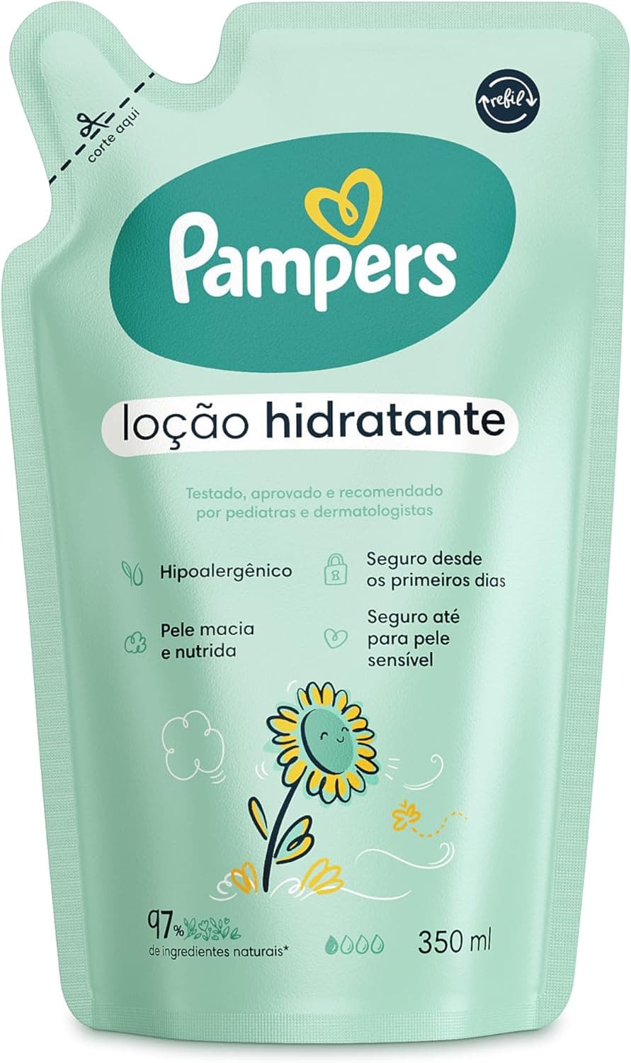 Pampers Girassol Refil Loção Hidratante Corporal 350ml por R$ 16 (Frete Grátis)