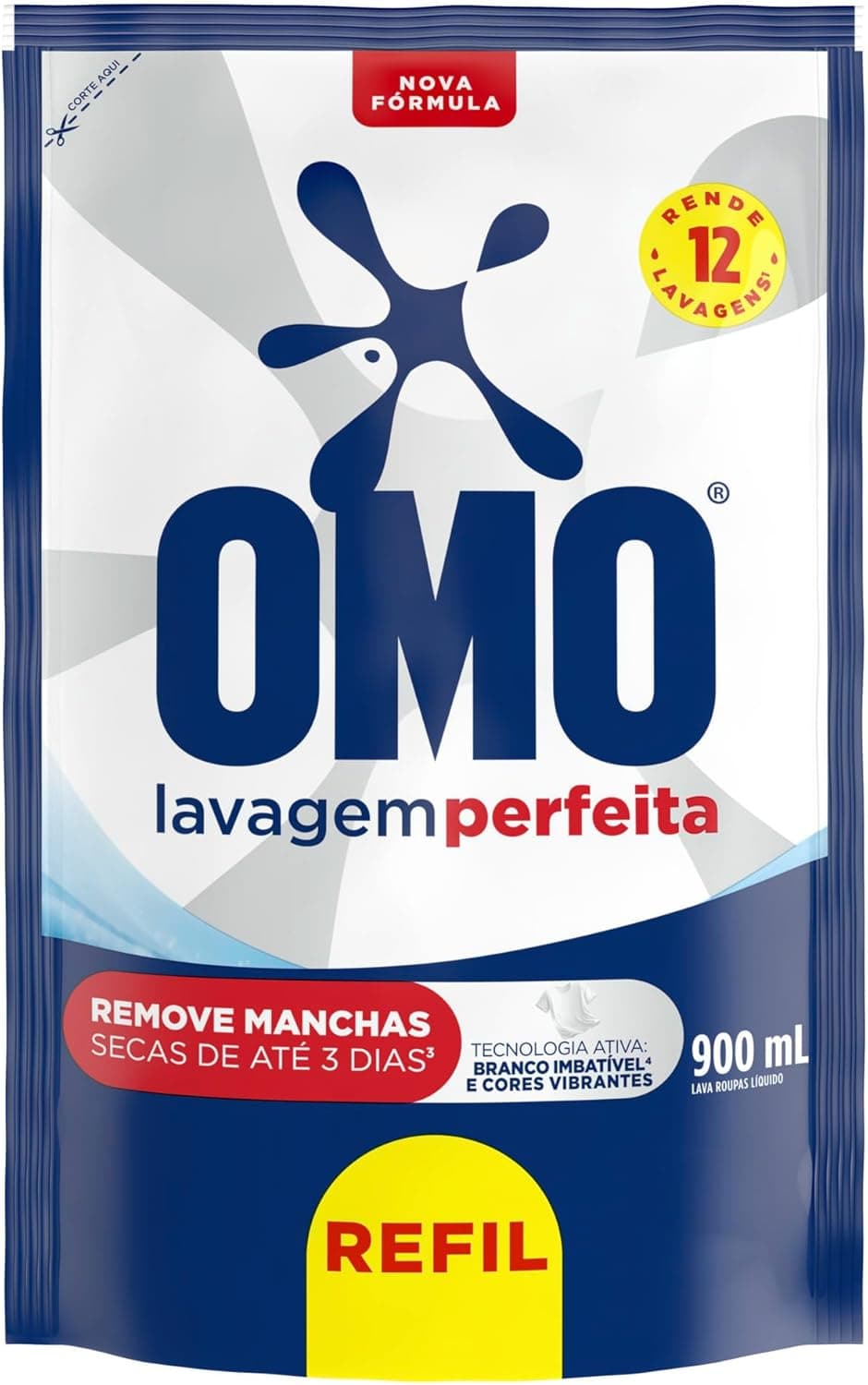 OMO Sabão Líquido Lavagem Perfeita Refil 900ml por R$ 13,99 (Frete Grátis)