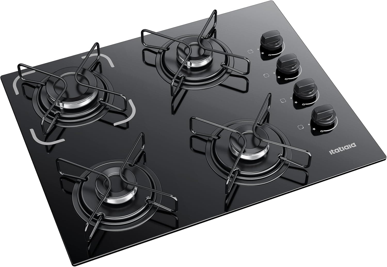 Cooktop 4 Bocas Itatiaia Essencial com Mesa de Vidro Temperado Preto Bivolt