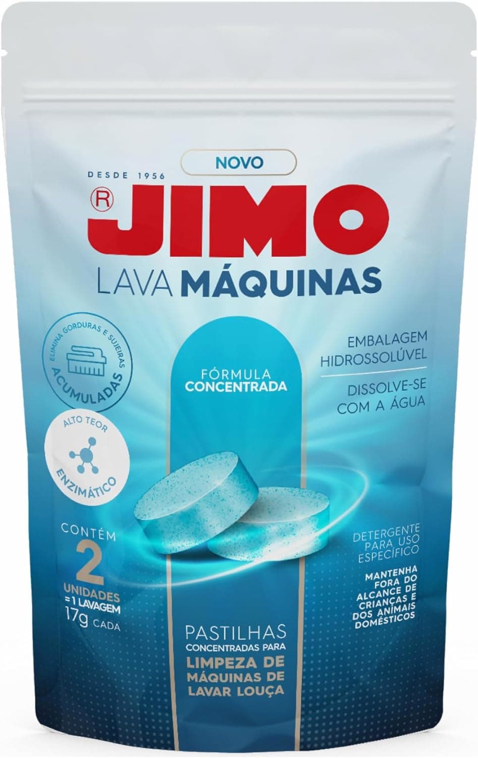 Jimo Lava Máquinas 2 Pastilhas para Lava-Louças - Limpeza e Higienização