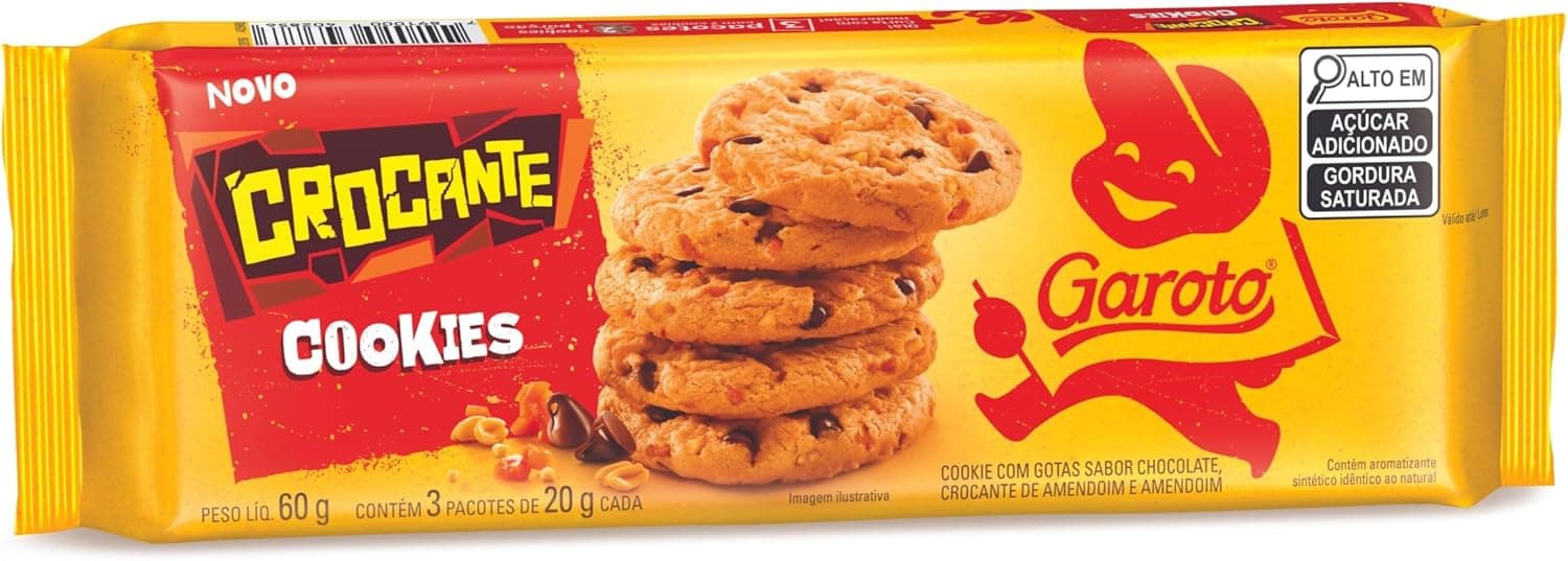 Cookie GAROTO Crocante 60g por R$ 2,51 na Amazon Prime