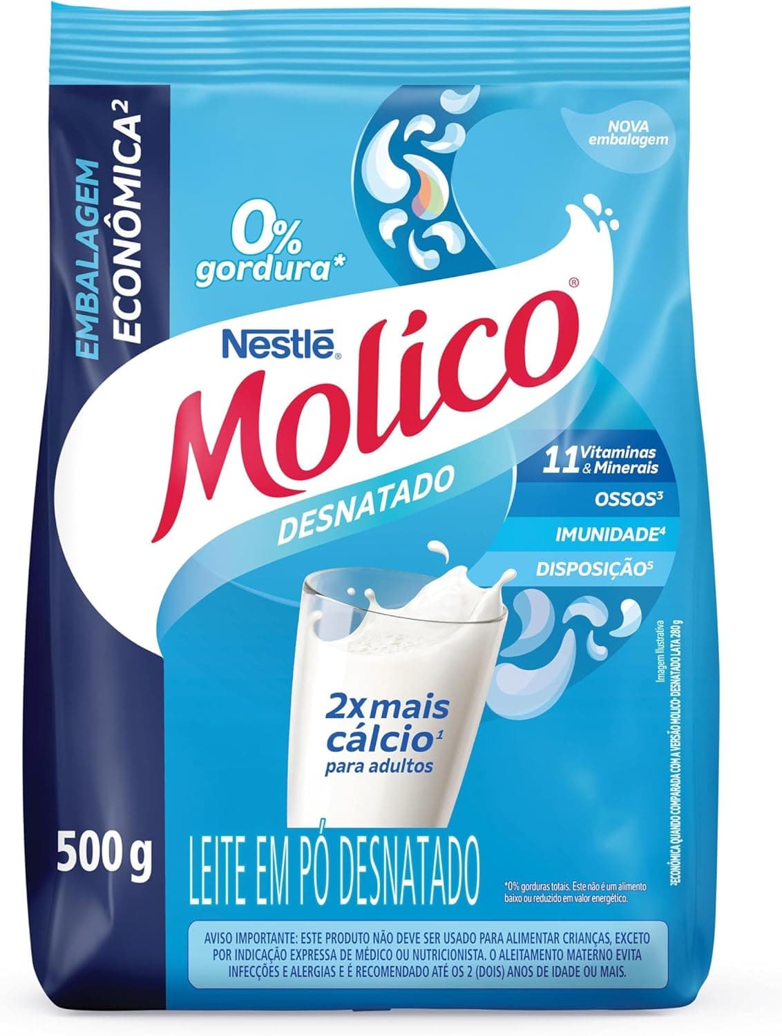 Molico Leite em Po Desnatado Total Calcio 500g por R$ 25,99 com Frete Gratis