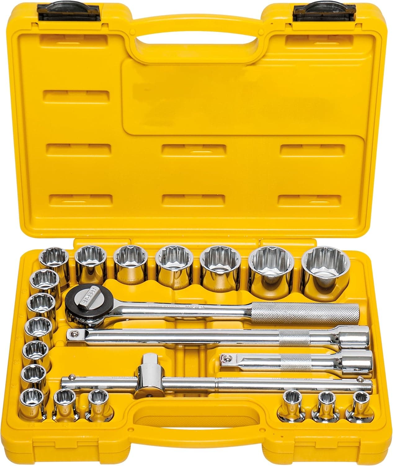 Tramontina Maleta de Soquetes Estriados 1/2" 22 Peças (com Catraca e Acessórios) por R$ 199