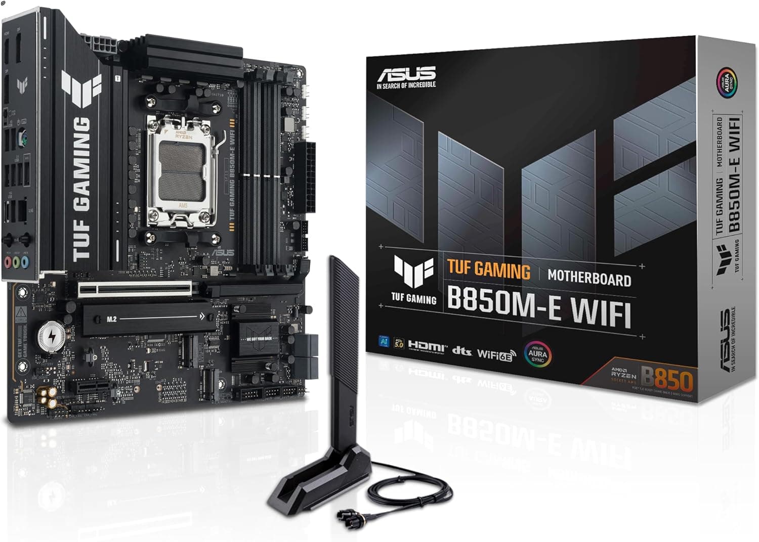 Placa-mãe ASUS TUF GAMING B850M-E WIFI AM5 mATX DDR5 PCIe 5.0 (3x M.2, Wi‑Fi 6E) por R$ 1.255