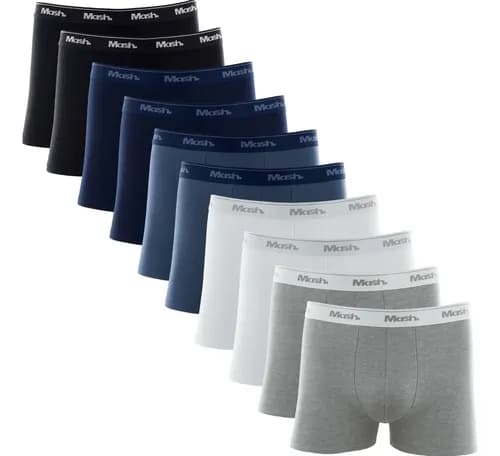 Kit com 10 Cuecas Boxer Mash Algodão Cotton Masculina Adulto