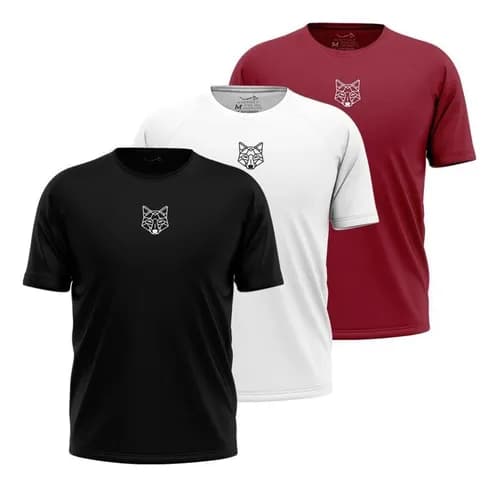 Kit 3 Camisetas Masculinas Dry Alpha Lobo Geométrico por R$ 66,29 (c/ cupom MODAML)