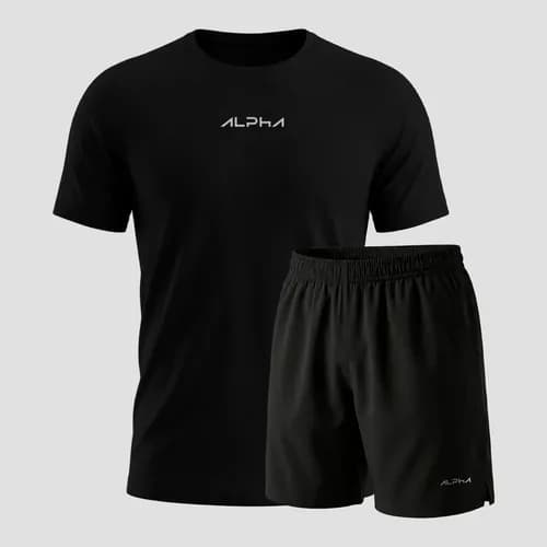 Kit Bermuda + Camiseta New Fluid Dry Fitness Academia Alpha por R$64