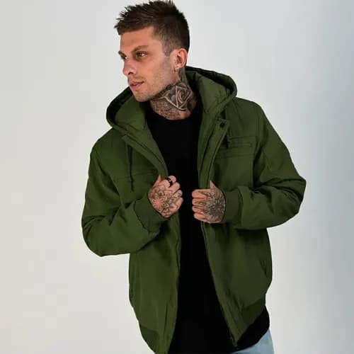 Casaco Masculino Plus Size Jaqueta Sarja Forrada