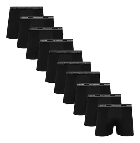 Kit com 10 Cuecas Boxer Lupo Algodão Adulto - Oferta Imperdível
